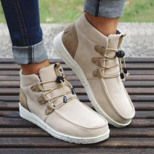 Lydiashoes Casual Laced Front Ankle Boots